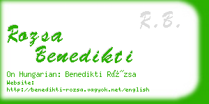 rozsa benedikti business card